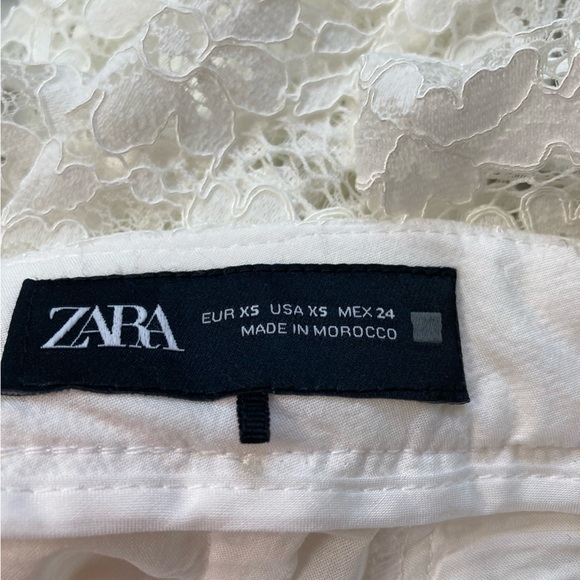 ZARA White Cropped Lace Pants - Picture 7 of 15